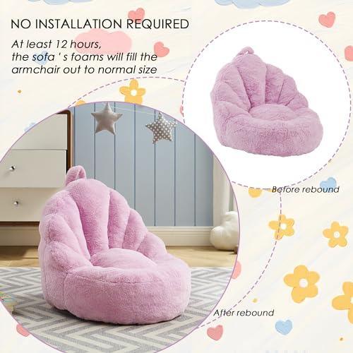 Ulax Furniture Kids Couch, Mini Sofa Couch, Small Bean Bag Chair, Foam Filling, Toddlers Furniture (Pink) - SHOP NO2CO2