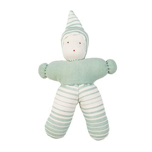 Under the Nile Organic Cotton Baby's First Waldorf Doll in Sea Breeze Ombre Stripe, 7" Tall - SHOP NO2CO2