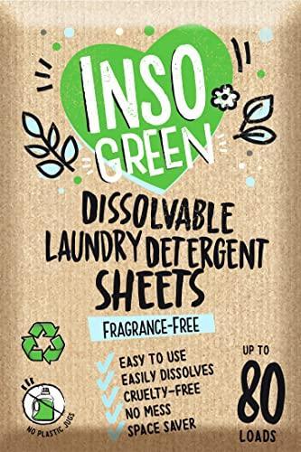 Unscented Laundry Detergent Sheets - 40 Eco Laundry Sheets Detergent for Up to 80 Loads - Zero Plastic Packaging, Washing Detergent Sheets - Fragrance-Free Laundry Sheets & Travel Laundry Detergent - SHOP NO2CO2