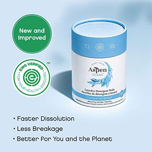 Unscented Laundry Pods by AspenClean, New and Improved Packaging, Zero Plastic, Vegan, Hypoallergenic Natural Laundry Detergent, EWG Verified™ - 36 Count (3 Pack) - SHOP NO2CO2
