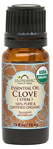 US Organic 100% Pure Clove Stem Essential Oil - USDA Certified Organic, Steam Distilled (10 ml) - SHOP NO2CO2