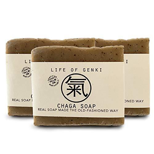 USA Made Vegan CHAGA mushroom soaps - PACK of 3, USA wild harvested - ALL NATURAL, Hand made in USA - SHOP NO2CO2