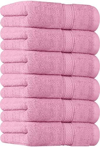 Utopia Towels [6 Pack Premium Hand Towels Set, (16 x 28 inches) 100% Ring Spun Cotton, Ultra Soft and Highly Absorbent 600GSM Towels for Bathroom, Gym, Shower, Hotel, and Spa (Pink) - SHOP NO2CO2