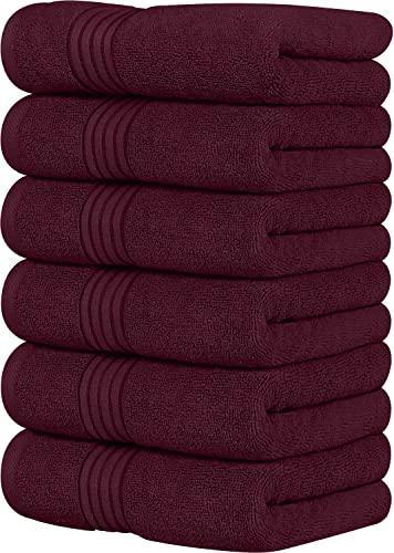 Utopia Towels 6 Piece Premium Hand Towels Set, (16 x 28 inches) 100% Ring Spun Cotton, Lightweight and Highly Absorbent Towels for Bathroom, Travel, Camp, Hotel, and Spa (Burgundy) - SHOP NO2CO2