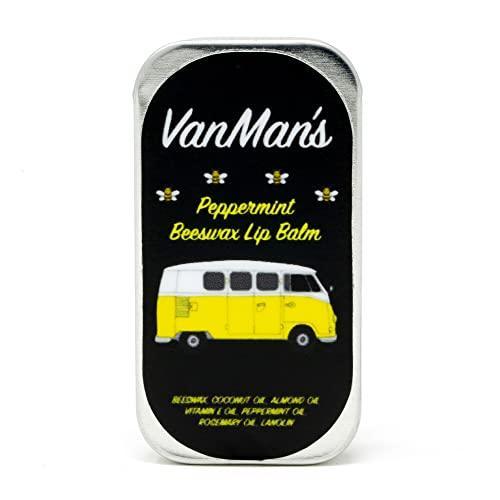 Vanman’s Peppermint Beeswax Lip Balm - 3 Pack - Organic Lip Balm w/Rosemary, Almond, Peppermint & Coconut Oil - Organic Chapstick w/Vitamin E Oil Removes Dead Skin Cells - Moisturizer For Dry Lips - SHOP NO2CO2