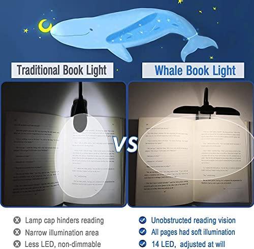 Vekkia 14 LED Rechargeable Book-Light with Clamp for Reading at Night in Bed, Warm/White , 180° Adjustable Clip on Light, Lightweight Eye Care Book Light, Perfect for Book Lovers - SHOP NO2CO2