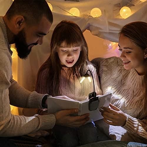 Vekkia 14 LED Rechargeable Book-Light with Clamp for Reading at Night in Bed, Warm/White , 180° Adjustable Clip on Light, Lightweight Eye Care Book Light, Perfect for Book Lovers - SHOP NO2CO2