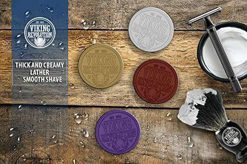 Viking Revolution Shaving Soap for Men - Shave Soap for Use with Shaving Brush and Bowl for Smoothest Wet Shave, Shaving Soap Puck - 4 Pack Variety, Each Pack 2.5oz - SHOP NO2CO2