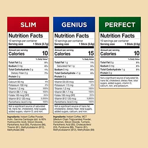 VitaCup Instant Coffee Sticks, Slim w/Garcinia for Diet & Metabolism, Keto Genius w/MCT Oil for Energy & Focus 10ct, & Low Acid USDA Organic Chemical Free Perfect 10ct, Coffee 30ct Bundle - SHOP NO2CO2