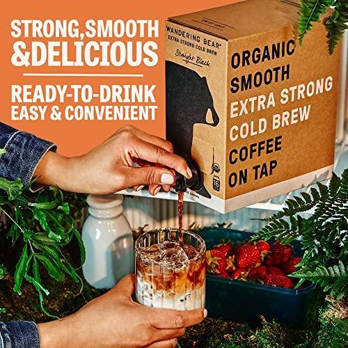 Wandering Bear Organic Hazelnut Cold Brew Coffee On Tap, 96 fl oz - Extra Strong, Smooth, Unsweetened, Shelf-Stable, and Ready to Drink Iced Coffee, Cold Brewed Coffee, Cold Coffee - SHOP NO2CO2