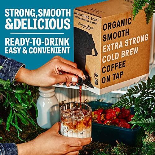 Wandering Bear Organic Vanilla Cold Brew Coffee On Tap, 96 fl oz - Extra Strong, Smooth, Unsweetened, Shelf-Stable, and Ready to Drink Iced Coffee, Cold Brewed Coffee, Cold Coffee - SHOP NO2CO2