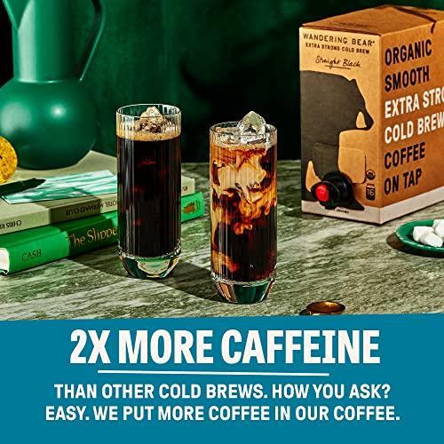 Wandering Bear Organic Vanilla Cold Brew Coffee On Tap, 96 fl oz - Extra Strong, Smooth, Unsweetened, Shelf-Stable, and Ready to Drink Iced Coffee, Cold Brewed Coffee, Cold Coffee - SHOP NO2CO2