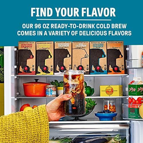 Wandering Bear Organic Vanilla Cold Brew Coffee On Tap, 96 fl oz - Extra Strong, Smooth, Unsweetened, Shelf-Stable, and Ready to Drink Iced Coffee, Cold Brewed Coffee, Cold Coffee - SHOP NO2CO2