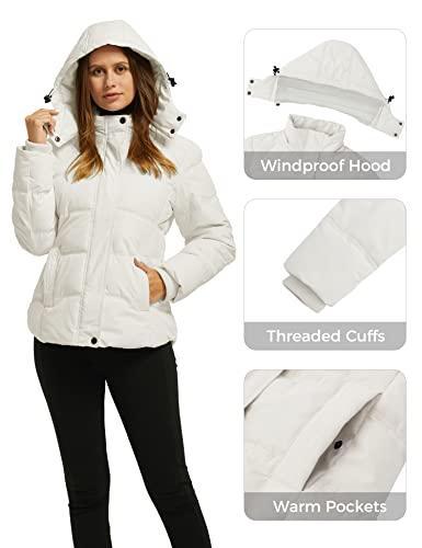 Wantdo Women's Hooded Warm Winter Coat Quilted Thicken Puffer Jacket with Removable Hood - SHOP NO2CO2