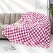 Warm Blanket Soft Cozy Throw Blanket Checkered Fleece Throw Blankets for Couch (Lattice Rose Red, 40"x50") - SHOP NO2CO2