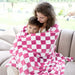 Warm Blanket Soft Cozy Throw Blanket Checkered Fleece Throw Blankets for Couch (Lattice Rose Red, 40"x50") - SHOP NO2CO2