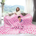 Warm Blanket Soft Cozy Throw Blanket Checkered Fleece Throw Blankets for Couch (Lattice Rose Red, 40"x50") - SHOP NO2CO2