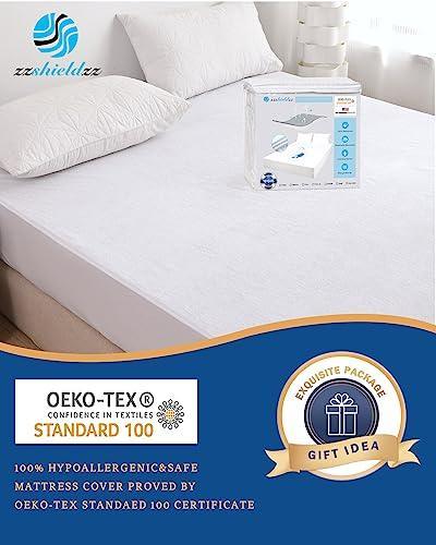 Waterproof Mattress Protector Twin Size, Fitted Mattress Cover with 14in-18in Deep Pocket, Breathable | Softly Terry Cotton | Dustproof | Noiseless | Skin-Friendly - SHOP NO2CO2