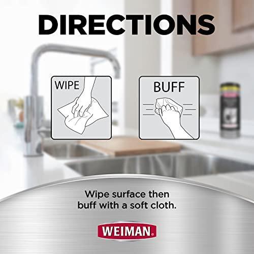 Weiman Stainless Steel Cleaner Kit - Fingerprint Resistant, Removes Residue, Water Marks and Grease from Appliances Works Great on Refrigerators, Dishwashers, Ovens, Grills Packaging May Vary - SHOP NO2CO2