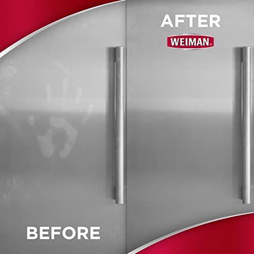 Weiman Stainless Steel Cleaner Kit - Fingerprint Resistant, Removes Residue, Water Marks and Grease from Appliances Works Great on Refrigerators, Dishwashers, Ovens, Grills Packaging May Vary - SHOP NO2CO2