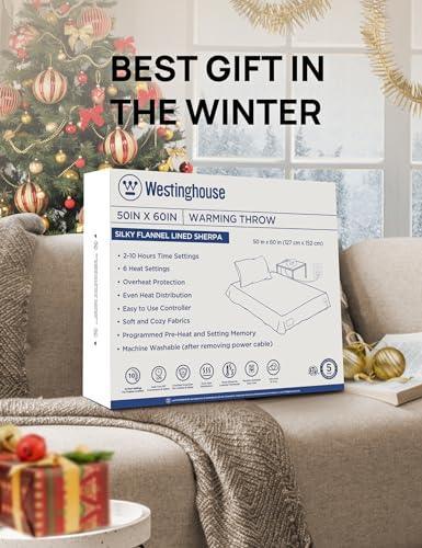 Westinghouse Electric Blanket Heated Throw Blanket, Elk Flannel to Sherpa Heating Blanket, 6 Heating Levels & 2 to 10 Hours Heating Time Settings, 50"x60" - SHOP NO2CO2