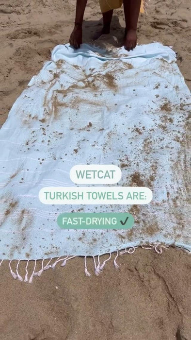 WETCAT Turkish Beach Towel Oversized 38x71 100% Cotton Sand Free Quick Dry Towel Extra Large Turkish Towel Light Travel Towel for Adults Beach Gifts Beach Accessories (Grey & White) - SHOP NO2CO2