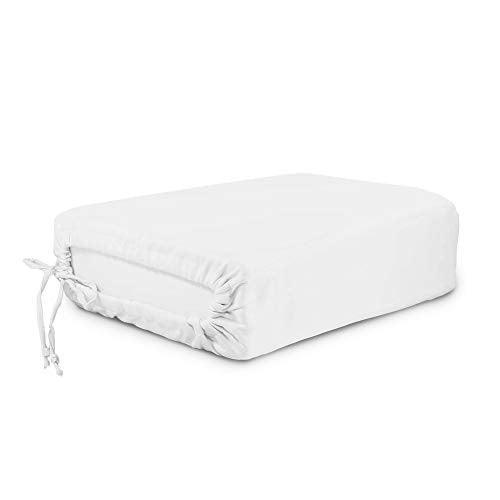 Whisper Organics, 100% Organic Cotton Sheet Set - 500 TC Bed Sheets Set (Bed Sheet + Flat Sheet + 2 Pillowcases) - Extra Deep Sheets Set - GOTS Certified (White, Full) - SHOP NO2CO2