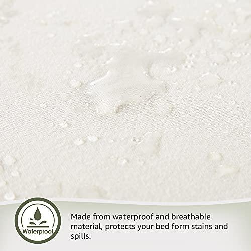 Whisper Organics, 100% Waterproof Mattress Protector - Pique Textured Weave, Breathable Soft & Durable - King Mattresses Cover - GOTS Certified Organic - White, 17" Deep Pocket, 78x82 Inch - SHOP NO2CO2