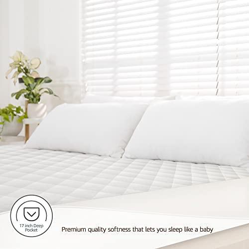 Whisper Organics Luxury Quilted Mattress Cover - Exquisite Softness 100% Organic Cotton Mattress Protector - Fair Trade, GOTS Certified Breathable Protective Pad, 17" Deep Pocket (Twin, Pure White) - SHOP NO2CO2