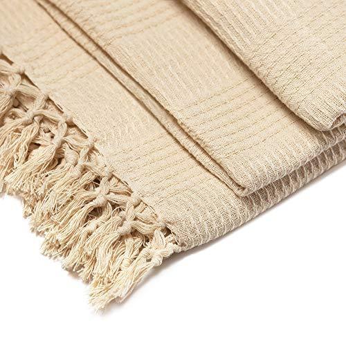 Whisper Organics Organic Cotton Throw Blanket G.O.T.S. Certified (60x80, Natural) - SHOP NO2CO2