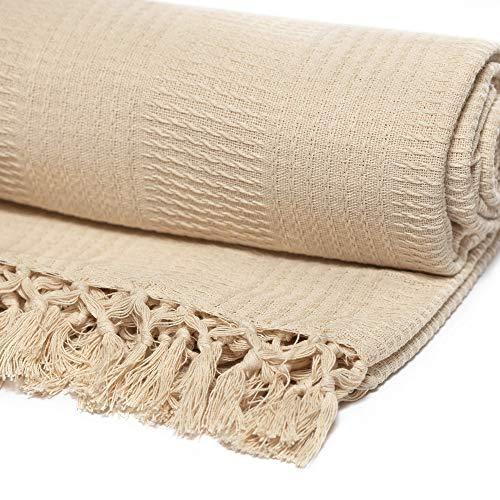 Whisper Organics Organic Cotton Throw Blanket G.O.T.S. Certified (60x80, Natural) - SHOP NO2CO2