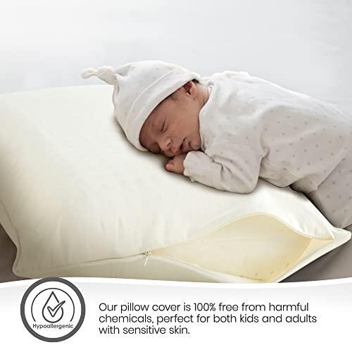 Whisper Organics Pillow Protector - GOTS Certified, 100% Cotton Pillow Encasements with Zipper - Pillow Covers - 20 x 26 Inches, Pack of 2 (Standard, Ivory) - SHOP NO2CO2