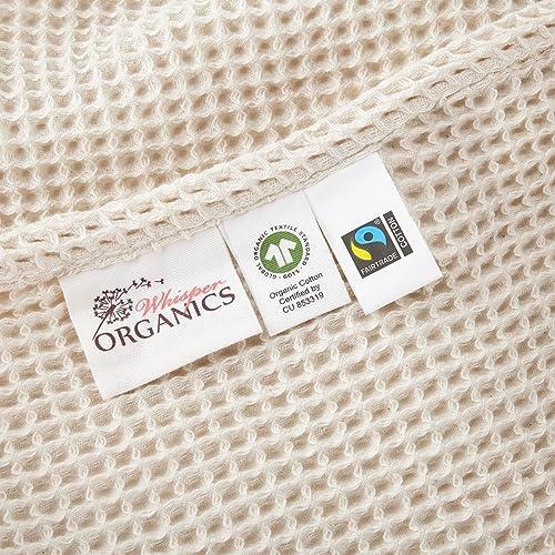 Whisper Organics Soft Waffle Blanket - GOTS and Fairtrade Certified 100% Cotton Blanket for Bed with 320GSM Thickness - Experience Peaceful Nights with Our Breathable Lightweight Blanket (90x90) - SHOP NO2CO2