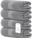 White Classic Luxury Cotton Bath Towels Large - | Highly Absorbent Hotel spa Collection Bathroom Towel | 27x54 Inch | Set of 4 (Light Grey, 4) - SHOP NO2CO2