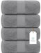 White Classic Luxury Cotton Bath Towels Large - | Highly Absorbent Hotel spa Collection Bathroom Towel | 27x54 Inch | Set of 4 (Light Grey, 4) - SHOP NO2CO2