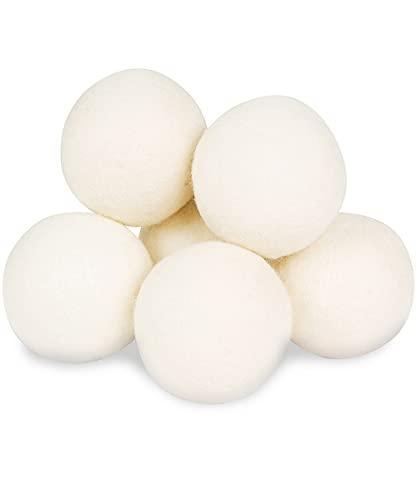 Wool Dryer Balls - Smart Sheep 6-Pack - XL Premium Natural Fabric Softener Award-Winning - Wool Balls Replaces Dryer Sheets - Wool Balls for Dryer - Laundry Balls for Dryer - SHOP NO2CO2