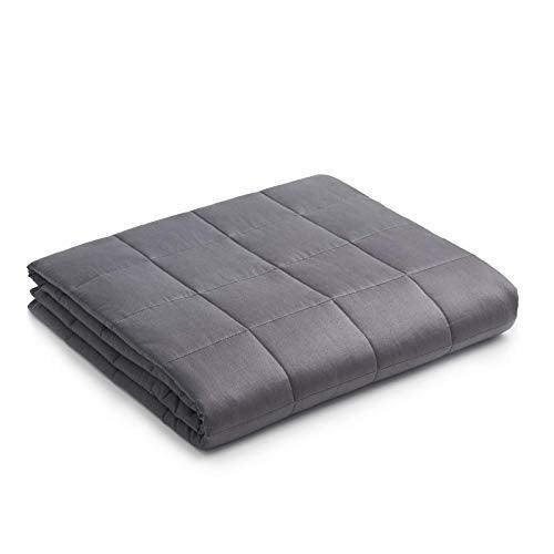 YnM Weighted Blanket — Heavy 100% Oeko-Tex Certified Cotton Material with Premium Glass Beads (Dark Grey, 80''x87'' 25lbs), Two Persons(110~190lb) Sharing Use on Queen/King Bed | A Duvet Included - SHOP NO2CO2