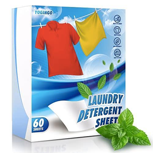 YOGINGO Laundry Detergent Sheets, (120 Loads)60 Sheets, Travel Laundry Detergent, Eco Friendly Laundry Soap Sheets, Laundry Strips, Washer Sheets Detergent Suitable for Washing Machine, Hand Wash - SHOP NO2CO2