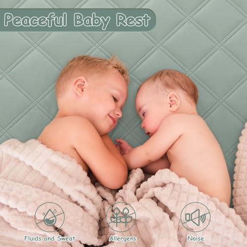 Yoofoss Waterproof Crib Mattress Protector 2 Pack, Quilted Crib Mattress Pad Cover Ultra Soft and Breathable, Machine Washable Toddler Mattress Protector for Standard Baby Crib Size 52''x28'' - SHOP NO2CO2