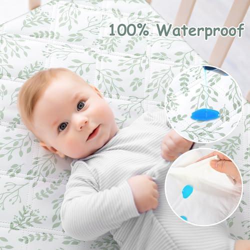 Yoofoss Waterproof Crib Mattress Protector 2 Pack, Quilted Crib Mattress Pad Cover Ultra Soft and Breathable, Machine Washable Toddler Mattress Protector for Standard Baby Crib Size 52''x28'' - SHOP NO2CO2