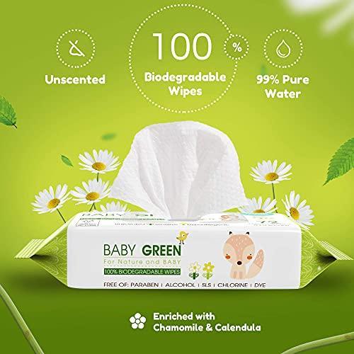 Yugi Baby Green Wipes Unscented Compostable Biodegradable and Organic– Value Pack (12 Packs of 72) 864 for Sensitive Skin & Nose - SHOP NO2CO2