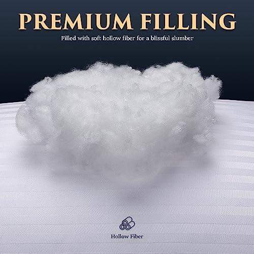 Zibroges Bed Pillows for Sleeping, Hotel Quality Pillows Premium Plush Fiber, Breathable Cooling Cover Skin-Friendly Standard Size, Pack of 1 - SHOP NO2CO2