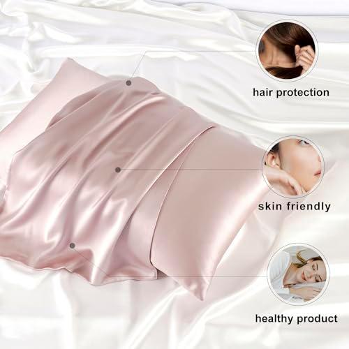 ZIMASILK 100% Mulberry Silk Pillowcase for Hair and Skin Health,Soft and Smooth,Both Sides Premium Grade 6A Silk,600 Thread Count,with Hidden Zipper,1pc (Queen 20''x30'',Light Plum) - SHOP NO2CO2