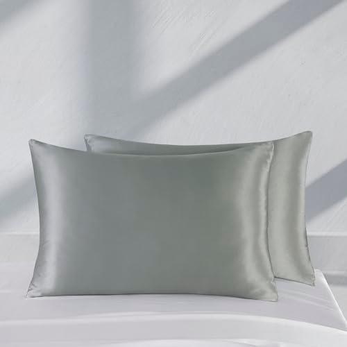 ZIMASILK 100% Mulberry Silk Pillowcase for Hair and Skin - Upgraded Silk Pillow Case,More Soft & Durable, Highest Grade 6A Silk, with YKK Zipper, Gift Box 1Pc (Queen 20"x30", Grey) - SHOP NO2CO2