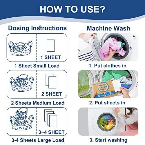 Zimwin Laundry Detergent Sheets, 80 Sheets Fresh Linen Scent Laundry Soap Sheets - Eco-Friendly Hypoallergenic Liquidless Washing Supplies for Dorm Travel Camping - 80 Loads - SHOP NO2CO2