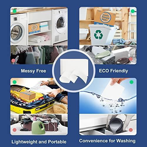 Zimwin Laundry Detergent Sheets, 80 Sheets Fresh Linen Scent Laundry Soap Sheets - Eco-Friendly Hypoallergenic Liquidless Washing Supplies for Dorm Travel Camping - 80 Loads - SHOP NO2CO2