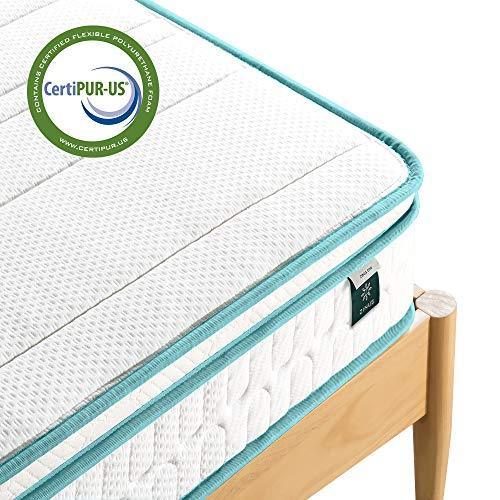 ZINUS 8 Inch Memory Foam Spring Hybrid Mattress / Euro Top Innerspring Mattress / Green Tea-Infused Foam / CertiPUR-US Certified / Mattress-in-a-Box, Full - SHOP NO2CO2