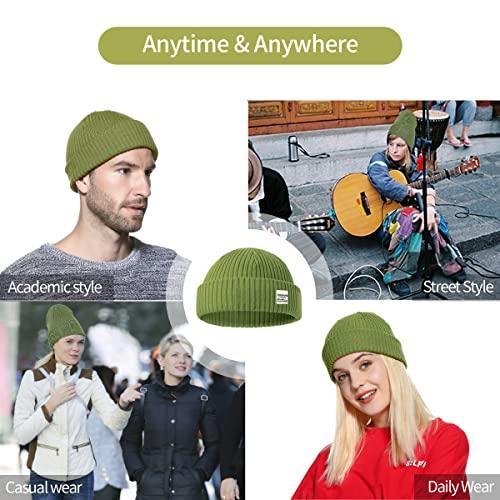 zowya Fisherman Beanie or 2 in 1 Regular Cuff Knit Beanie for Men Women Warm Rib Watch Skull Cap - SHOP NO2CO2