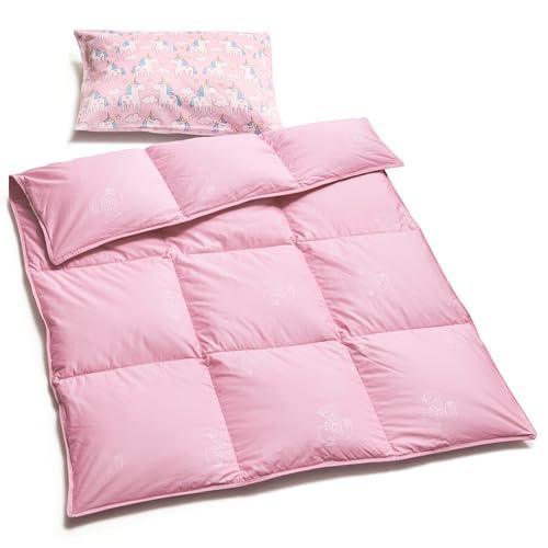 ZPECC Crib Comforter - Duvet | Goose Down Quilt for Baby & Infant, All Season Blanket Insert for Crib Bed, Stroller, Travel (33x43, Pink) - SHOP NO2CO2